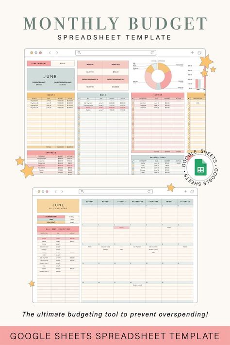 Financial Budget Planner, Bill Calendar, Excel Budget Spreadsheet, Budget Spreadsheet Template, Budget Template Free, Monthly Budget Spreadsheet, Microsoft Excel Tutorial, Excel Budget, Budget Planner Template