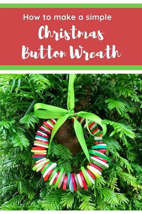 If you’re looking for a simple but quite beautiful Christmas craft, then this is probably it. These lovely Christmas button wreath decorations are really simple to make and look great hanging on a tree. Not to mention, if you’re making them with the kids, then it’s excellent for their fine motor skills! Button Wreath Ornament, Button Wreath Craft, Diy Christmas Wreath Ornaments, Kids Christmas Wreath, Button Wreaths, Button Ornaments Diy, Indoor Kids Crafts, Button Wreath, A Simple Christmas