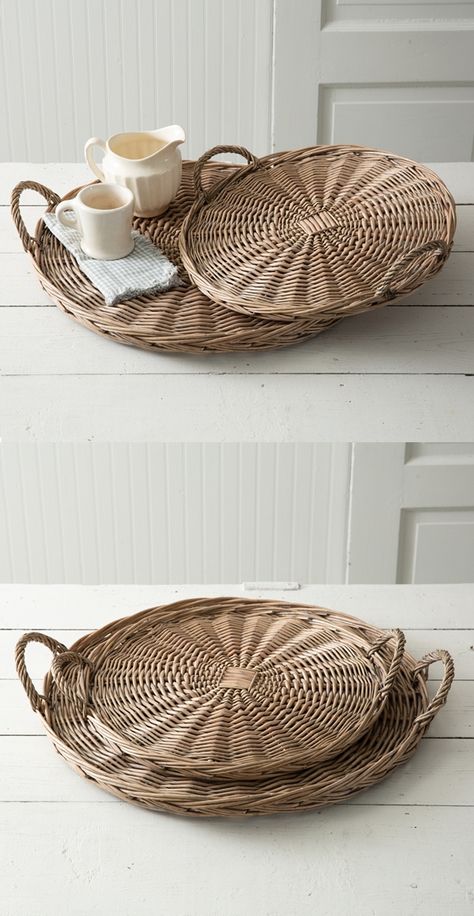 Rattan tray decor