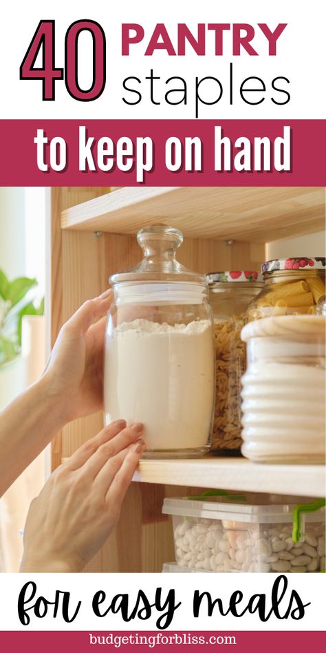 Kitchen Pantry Staples, Must Have Ingredients For Cooking, Pantry Clean Out Meals, Bulk Pantry Staples, Basic Ingredients To Have, Basic Ingredient Recipes, Basic Pantry Staples List, Pantry Staples Recipes, Freezer Stocking