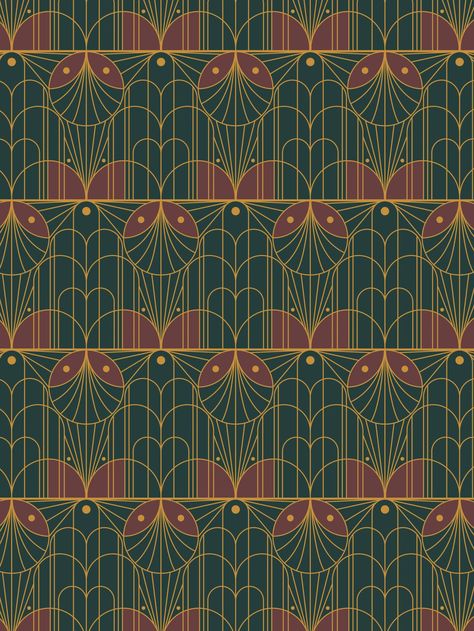 Description Art Deco Fountains Wallpaper features vintage-style wall decor perfect for adding an elegant touch to your living room, bedroom, or bathroom. This wallpaper in blue brings sophisticated style to any home. Art Deco Nyc, Art Deco Walls, Art Deco Color Palette, Medium Bathroom, 1920s Wallpaper, Geometric Patterns Drawing, Patterns Drawing, Art Deco Motif, Vintage Style Wall Decor