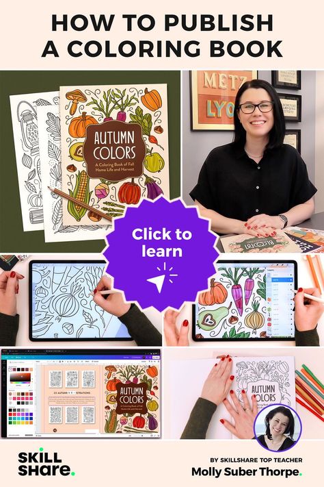 How To Create A Coloring Book, How To Make A Coloring Book, How To Illustrate, Make A Coloring Book, Procreate Classes, Second Income, Publish A Book, Way To Earn Money, Art Studio Organization