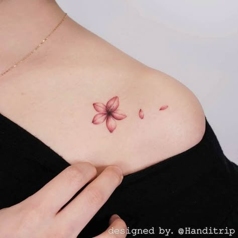 Collarbone Tattoos For Women, Cherry Blossom Tattoo Shoulder, Small Flower Tattoos For Women, Collarbone Tattoos, Small Tattoo Ideas For Women, Our Mindful Life, Beautiful Flower Tattoos, Small Flower Tattoos, Small Tattoo Ideas