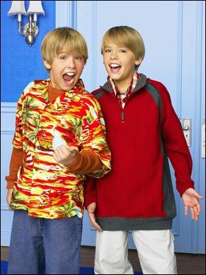 Cole and Dylan Sprouse.  My kids argue over which of one of them is Zack and which is Cody.  BTW, do you remember when they portrayed Ross' son Ben on Friends? Maddie Fitzpatrick, Tipton Hotel, Chandelier By Sia, Dylan And Cole Sprouse, Cody Martin, London Tipton, Kim Rhodes, Cole Sprouse Jughead, Dylan And Cole