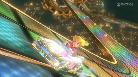 Peach kart Rainbow Road Rainbow Road Mario Kart, Rainbow Road, Lucid Dreaming, Mario Kart, Mario Bros, Super Mario, Mario, Princess Zelda, Rainbow