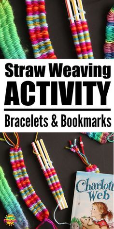 Craft For Teens, Drinking Straw Crafts, Make Bookmarks, Yarn Crafts For Kids, Straw Crafts, Weaving For Kids, Straw Weaving, Summer Camp Crafts, Cadeau Parents