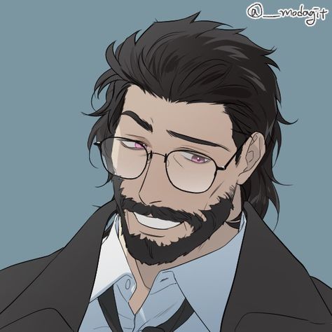 Older Manga Man, Teacher Oc Male, Anime Old Man Art, Chibi Beard, Older Man Drawing, Older Man Character Design, Older Male Oc, Older Anime Man, Older Male Character Design