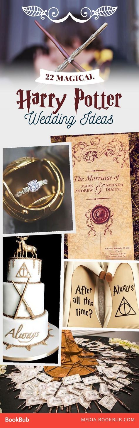 What could be more magical than a Harry Potter wedding? These charming ideas are swoon-worthy! Harry Potter Wedding Ideas, Wedding Vows To Husband, Harry Potter Wedding Theme, Rustic Wedding Decorations, Anniversaire Harry Potter, Buku Harry Potter, Theme Harry Potter, Harry Potter Wedding, Harry Potter Theme