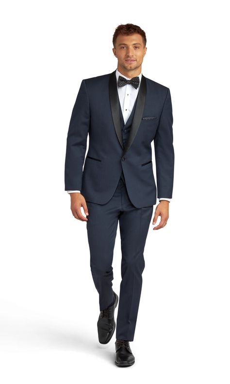 Navy Lorenzo Tuxedo, Navy Blue Tux, Navy Tux, Black Tie Optional Wedding, Navy Tuxedo, Shawl Lapel Tuxedo, Blue Groomsmen, Blue Tux, Navy Tuxedos, Tuxedo Coat