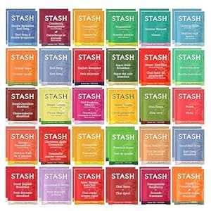 BLUE RIBBON, Stash Tea Bags Sampler Assortment Box (52 Count) 30 Different Flavors Gifts for Her Him Women Men Mom Dad Friends Coworkers Family Tea Pouch, Decaf Tea, Stash Tea, Tea Sampler, Chai Spice, Stay Fresh, Caffeine Free, Tea Bags, Cinnamon Apples