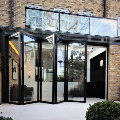 Large Bifold Doors, Bifold Doors Living Room, Restaurant Doors, Aluminium Bifold Doors, Concertina Doors, Bifolding Doors, Folding Doors Interior, Main Entry Door, Restaurant Door