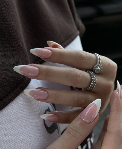 Nail Extensions French Tips, Nail Extension French Tip, Natural Nail Extensions Gel, French Extensions Nails, Curved Nails French Tip, French Tip Curved Nails, Long Round French Tip Nails, Curved French Tip Nails, French Nails Round