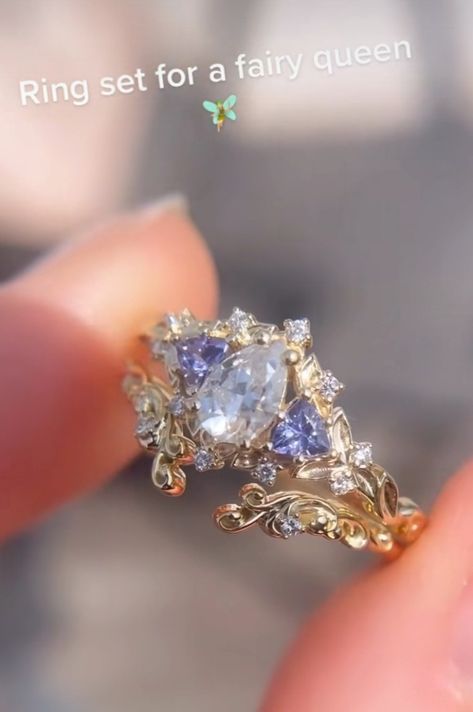 Fairy Queen Engagement Ring, Fairy Engagement Rings, Fairy Wedding Ring, Fairy Engagement Ring, Fairy Ring, Fairy Wedding, Fairy Queen, Engagement Ring, Wedding Rings