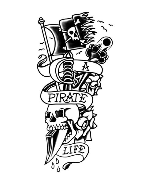 Available Tattoo Flash :: Behance Pirate Tattoo Simple, Pirate Flag Tattoo, Beauty Fotografie, Pirate Tattoo, Pirate Flag, Tattoo Flash, Pirates Of The Caribbean, Flash Tattoo, Simple Tattoos