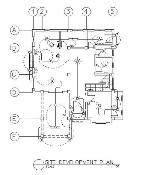 Electrical and site development plan section details of the house AutoCAD DWG drawing file is provided. Download the AutoCAD free 2D DWG file. - Cadbull Site Development Plan Drawing, Site Development Plan Architecture, Autocad Free, Site Development Plan, Mechanical Drawings, Cad Designer, Section Drawing, Development Plan, Drawing Block