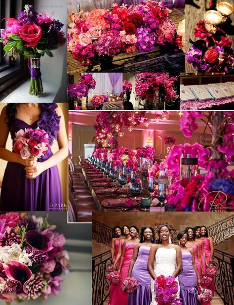 Purple Pink Red Wedding, Fuschia And Purple Wedding, Fuschia Wedding Decorations, Red Purple Wedding, Fuschia Wedding, Red Inspiration, Pink Purple Wedding, Magenta Wedding, Purple And Gold Wedding