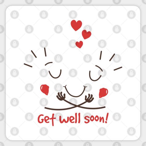 Friendly hug - get well soon - Get Well Soon - Sticker | TeePublic Get Well Soon Cute Gifs, Get Well Soon Cute Cartoon, Get Well Soon Sticker, Get Well Meme, Get Well Soon Meme, Get Well Soon Memes Humor, Get Well Soon Flowers, Sign Sticker, Cartoon Posters