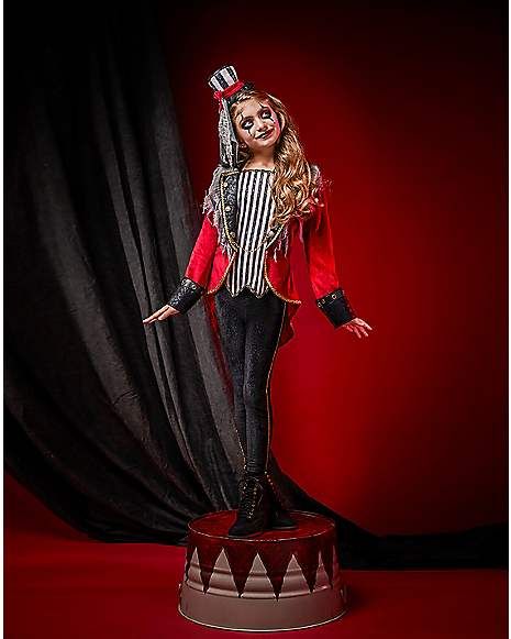 Kids Daring Ringleader Costume - Spirithalloween.com Ringleader Costume, Circus Master, Creepy Doll Costume, Zombie Costume Kids, Circus Halloween Costumes, Ringmaster Costume, Halloween Kids Costumes Girls, Ring Master, Scary Kids