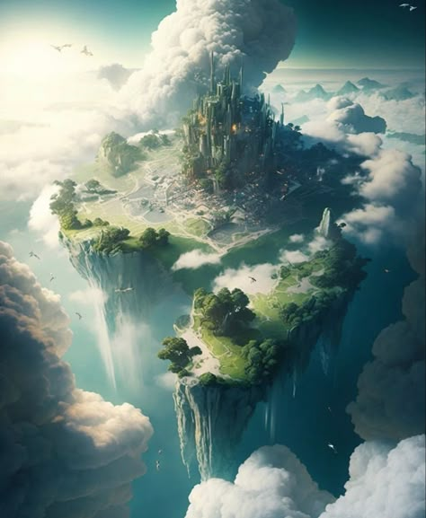 Photo Digital Art, Fantasy Village, Castle Art, Fantasy Island, Location Inspiration, Fantasy City, Fantasy Castle, Dnd Art, Fantasy Places