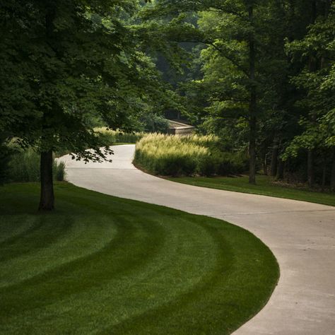 Almond Mom, Driveway Entrance Landscaping, Driveway Design, Driveway Landscaping, Garden Steps, Casa Exterior, Dream House Exterior, Landscape Architect, House 2