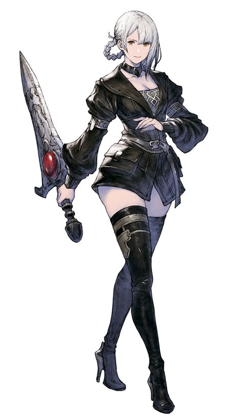 Kainé Alt Costume Art - NieR Reincarnation Art Gallery Akihiko Yoshida Character Design, Akihiko Yoshida Art, Akihito Yoshida, Reincarnation Art, Nier Reincarnation, Akihiko Yoshida, Nier Characters, Nier Replicant, Concept Art Character