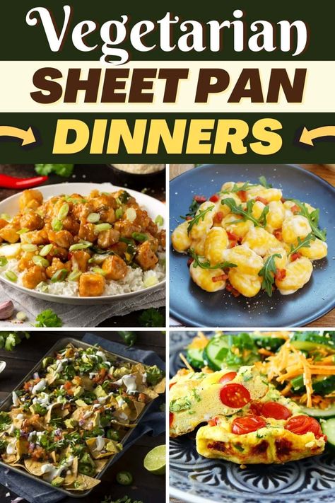 Sheet Pan Dinners Vegetarian, Vegetarian Sheet Pan Dinners, Vegetarian Sheet Pan, Vegetarian Casserole Recipes, Steak Wraps, Dinners Easy, Vegetarian Casserole, Dinners Recipes, Sheet Pan Dinners Recipes