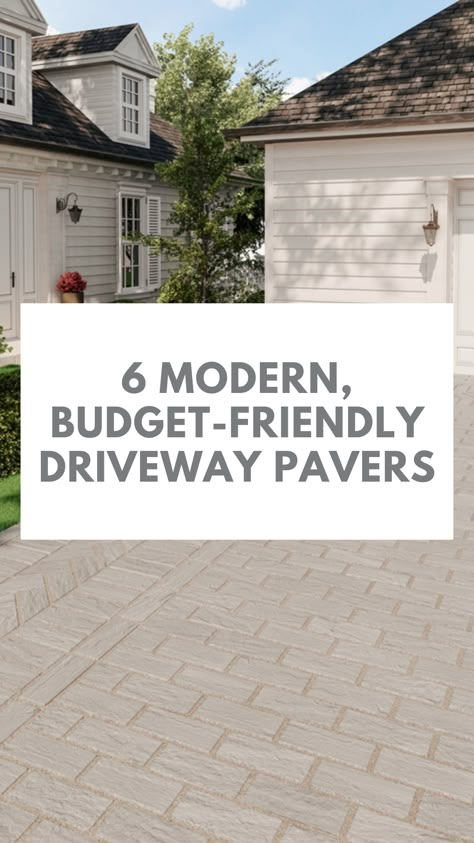 Discover 6 modern, budget-friendly driveway pavers that are bound to ignite your creative spark and leave your guests in awe. Let's get started! Widening Driveway With Pavers, Simple Paver Walkway, Paver Driveway Ideas, Driveway Pavers, Driveway Apron, Paver Stones, Paver Walkway, Paver Driveway, Driveway Landscaping