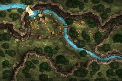 Forest Battlemap, Bandit Camp, Forest Map, Sunken City, Building Map, Tabletop Rpg Maps, Dragon's Lair, Map Pictures, Wood Map