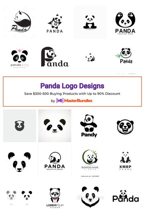 Panda Logo Design Ideas, Panda Logo Art, Panda Symbol, Panda Logo Design, Logo Panda, Panda Vector, Kindergarten Logo, Panda Icon, Panda Food