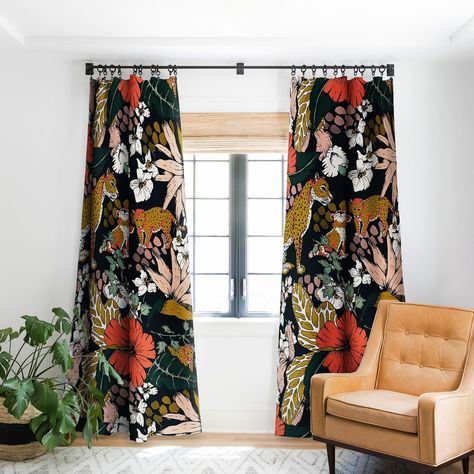 Invite the sun inside on your terms. Our blackout window curtains are a denser alternative to your standard window curtain, blocking out most light and proudly featuring your favorite designs. Whether you live in a busy apartment or a peaceful neighborhood, it's always nice to have the option to shut out the sun and relax inside by the candlelight. Available in either single or double panel options. Size: 108" x 50". Curtain Makeover, Moody Bedrooms, Bold Curtains, Cottage Remodel, Blush Bedroom, Dark Jungle, Boho Beautiful, Goth Decor, Floral Curtains