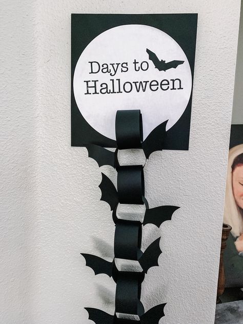 Mom, is it Halloween today? Can I wear my costume? Can I go trick-or-treating today? How many days until I can wear my costume? I just want candy. Mom, Mom, MOM! I decided I want to be something else instead. 1 hour later: Mom, is Halloween today?… I have had this conversation so many times…Continue reading ➞ Halloween Countdown Chain and How it will Save your Sanity! Countdown Paper Chain, 1 Hour Later, Countdown Chain, Countdown For Kids, Halloween Classroom Decorations, Days Until Halloween, Halloween Symbols, Halloween Crafts For Toddlers, Halloween Tutorial