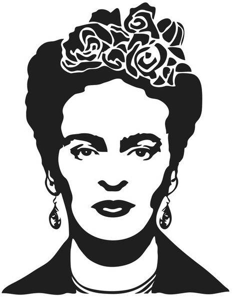 Frida Kahlo Drawing, Silhouette Disney, Frida Kahlo Paintings, Frida Kahlo Portraits, Kahlo Paintings, Face Stencils, Frida Art, Frida Kahlo Art, Art Pop