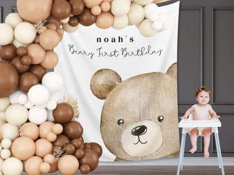 Beary First Birthday Customizable 1st Birthday Backdrop - Etsy Beary First Birthday Party, Teddy Bear Birthday Theme, Beary First Birthday, Teddy Bear Birthday, We Can Bearly Wait, Birthday Themes For Boys, Bearly Wait, First Birthday Party Themes, First Birthday Banners