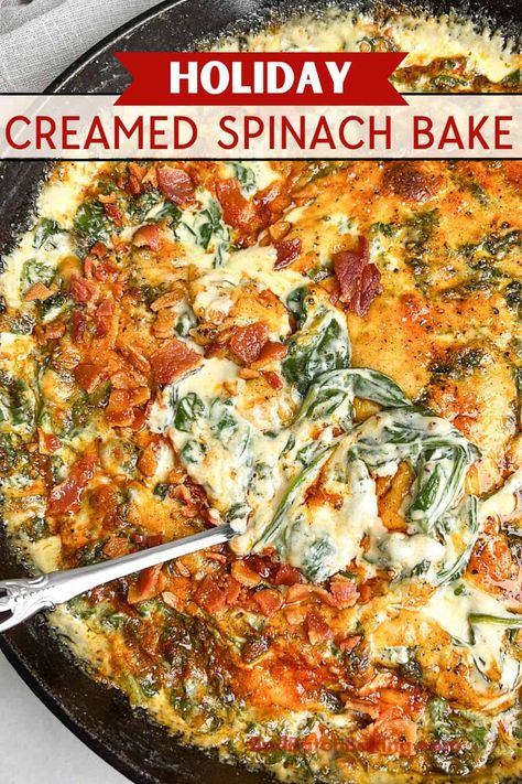 Creamed Spinach Casserole, Spinach Casserole Recipes, Spinach Side Dish, Creamed Spinach Recipe, Batch Baking, Family Favorite Recipes, Spinach Bake, Spinach Casserole, Holiday Side Dish