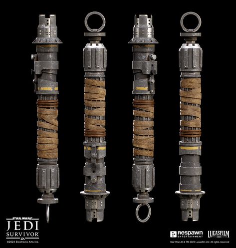 Cere Junda Lightsaber, Lightsaber Emitter, Star Wars Lightsaber Designs, Lightsaber Design Ideas, Jedi Survivor Art, Custom Lightsaber Hilt, Cere Junda, Lightsaber Concept, Double Lightsaber