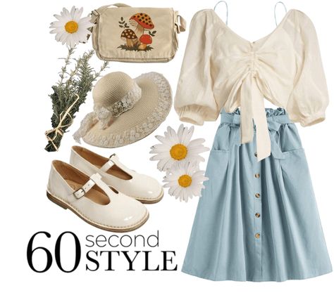 cottage look 1 Outfit | ShopLook Cute Baking Outfit, Cottagecore Aesthetic Outfits Spring, Romantic Cottagecore Outfit, Spring Outfits Cottagecore, Cottage Core Spring Outfits, Summer Cottage Outfit, Princess Core Outfit Casual, Cottage Girl Outfit, Cottagecore School Outfits