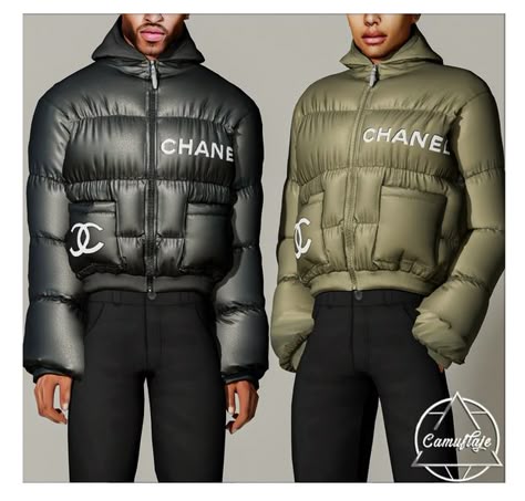 January Wonderland (MALE COLLECTION) CHANEL Puffer Jacket | Patreon Male Outfit Cc Sims 4, Sims 4 Cc Clothes Male Tops, Male Sims Clothes, Urban Male Sims 4 Cc, Sims 4 Cc Male Clothes Patreon Free, Sims 4 Cc Clothes Male Patreon, Chanel Men, Chanel Mini Flap Bag, Streetwear Hats