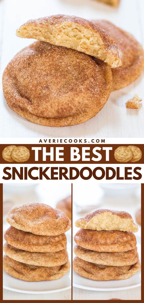 The BEST Snickerdoodles Recipe (Chewy & Easy!) - Averie Cooks Best Snickerdoodles, Chocolate Snickerdoodles, Chewy Sugar Cookie, Snickerdoodle Cookie Recipe, Soft Snickerdoodle Cookies, Best Snickerdoodle Cookies, Snickerdoodles Recipe, Snickerdoodle Cookies Easy, Chewy Sugar Cookie Recipe