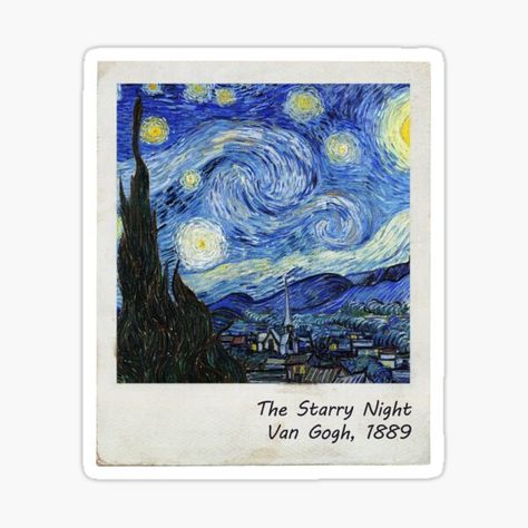 "Starry Night Vincent Van Gogh" Sticker by ind3finite | Redbubble Starry Night Sticker, فنسنت فان جوخ, Phone Cover Stickers, Funny Laptop Stickers, Cover Stickers, Sticker Design Inspiration, Cute Laptop Stickers, Arte Van Gogh, Redbubble Stickers