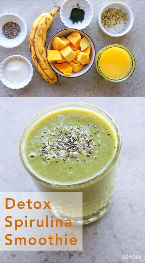 Spirulina Recipes, Spirulina Smoothie, Detox Smoothies, Heavy Metal Detox, Rich Food, Detox Smoothie Recipes, Juicing For Health, Food Help, Detox Recipes