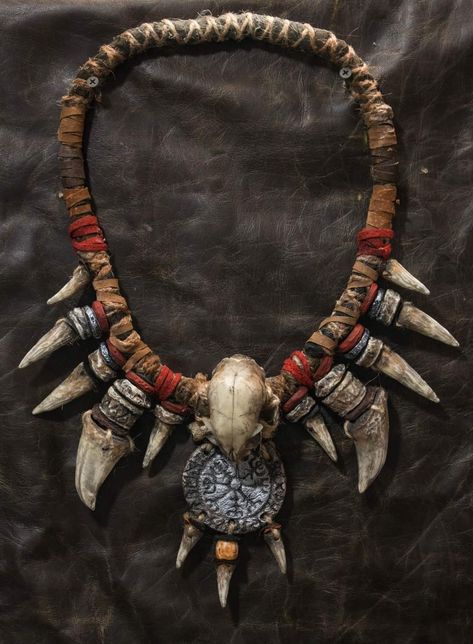 Jewerly Amylet with bones for Larp Cosplay Fantazy shaman Barbarian Warrior Orc Post apocalypse Escudo Viking, Barbarian Warrior, Animal Skull, Bone Jewelry, Post Apocalypse, 가을 패션, Fantasy Clothing, Fantasy Fashion, Character Outfits