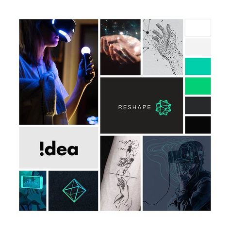 Brand identity process moodboard - idea moodboard for a tech company. Brand Journey, Tech Brand, Business Branding Inspiration, Tech Branding, Tech Company, Squarespace Website Design, Bristol Uk, Branding Mood Board, Design Board