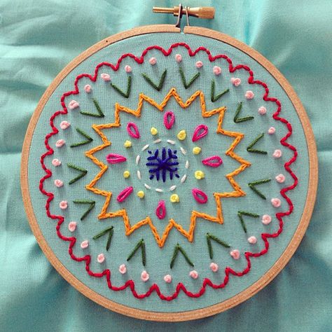 Coming soon to #margaretandmollys! #embroidery #sampler #mandala | by evsmama Embroidery Designs Mandala, Hand Embroidery Sampler, Embroidery Mandala, Embroidered Mandala, Mandala Embroidery, Cushion Embroidery, Embroidery Sampler, Hand Embroidery Videos, Hand Embroidery Tutorial