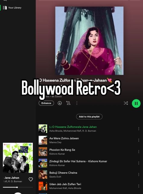 Desi| Desiwhisper| Desimeme| Desigirl| Spotify| Bollywood Retro| Classic songs| Old songs Classic Songs For Insta Stories, Hindi Desi Songs, Old Song For Instagram Story, Old Bollywood Songs Aesthetic, Retro Songs For Instagram, Spotify Playlist Names Bollywood, Desi Spotify Playlist Ideas, Bollywood Songs Spotify, Desi Playlist Name Ideas