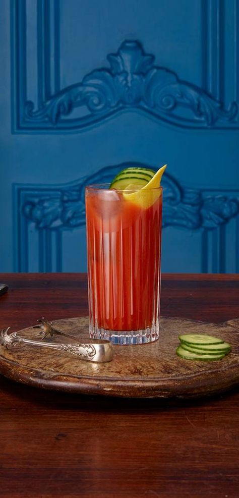 Hendrick's Gin, Gin Distillery, Gin Cocktail Recipes, Hendricks Gin, Red Snapper, Highball Glass, Tomato Juice, Lime Wedge, Gin Cocktails