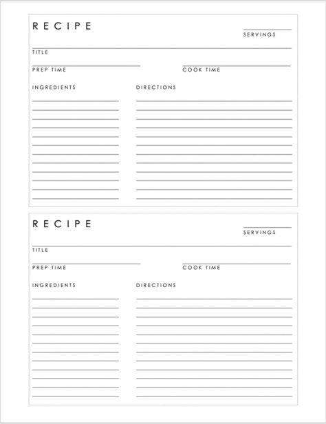 Recipe Printables, Recipe Template Printable, Printable Recipe Page, Daily Planner Stickers, Recipe Planner, Recipe Cards Printable Free, Printable Recipe Card, Recipe Card Template, Recipe Book Diy