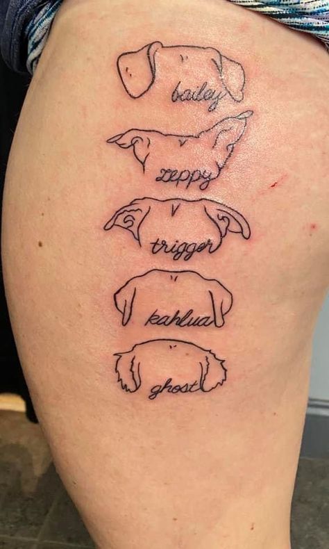 Tattoos For Pitbulls, Small Dog Tattoo For Men, Something Corporate Tattoo, Dog And Cat Memorial Tattoo, Dog Rescue Tattoo Ideas, Mastiff Tattoo Ideas, Rottweiler Tattoo Outline, Schnauzer Outline Tattoo, Dog Initial Tattoo