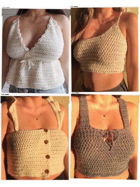 Pola Top, Crocheted Tops, Crochet Top Outfit, Crop Top Pattern, Crochet Crop Top Pattern, Mode Crochet, Crochet Tops Free Patterns, Crochet Clothing And Accessories, Pola Sulam