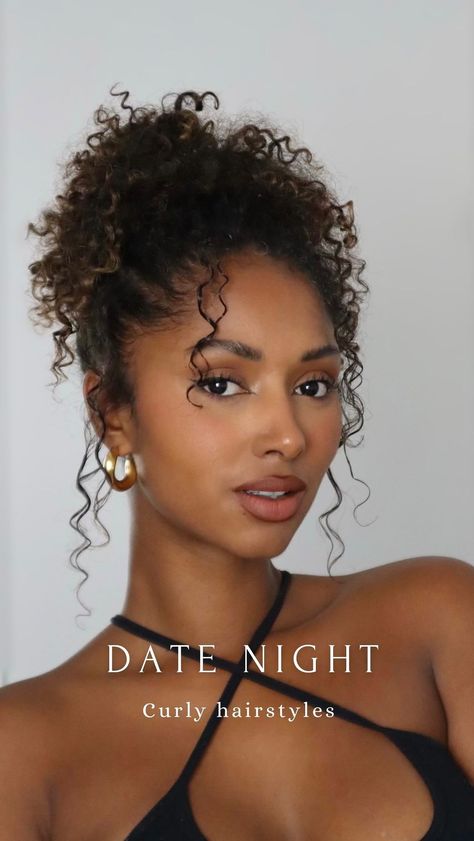 Curly Hairstyles for a Date night ✨ Your fav? . . . . . . . #curlyhair #hair #naturalhair #curls #curly #curlyhairstyles #curlygirl… | Instagram Curly Bun Natural Hair Black, Curly Afro Updo Hairstyles, Classy Curly Hairstyles For Black Women, Up Do Curly Hairstyles For Black Women, Natural Curly Hairstyles Mixed Biracial Hair, Natural Hair Prom Hairstyles Curly, Natural Curly Updo Black Women, Natural Hairstyles For Date Night, Curly Wedding Hairstyles Updo