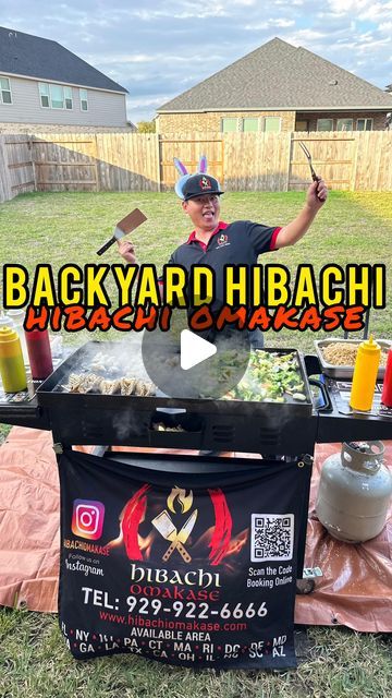 Adrian Verde on Instagram: "📍 @hibachiomakase: This is your sign to book a backyard Hibachi with your friends! 🤩

This experience was so much fun. Our Chef, coincidentally named Sake, brought all the energy and party vibes. He also cooked up some amazing lobster, scallops, and filet mignon 🦞 

And get ready to get soaked in sake, cuz there's a lot of it!

This makes for a really fun party with family or friends.

Check out their page for details on booking with them!

#houston #foodie #katytexas #katytx #houstonfoodie" Hibachi Themed Dinner Party, Hibachi Party Table Set Up, Backyard Hibachi Party, Hibachi Party, Houston Foodie, Food Set Up, Dinner Party Themes, Katy Texas, Katy Tx